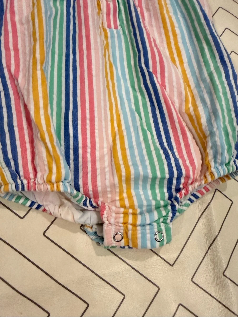 Baby Boden Seersucker Multicolor Stripe Bubble Romper